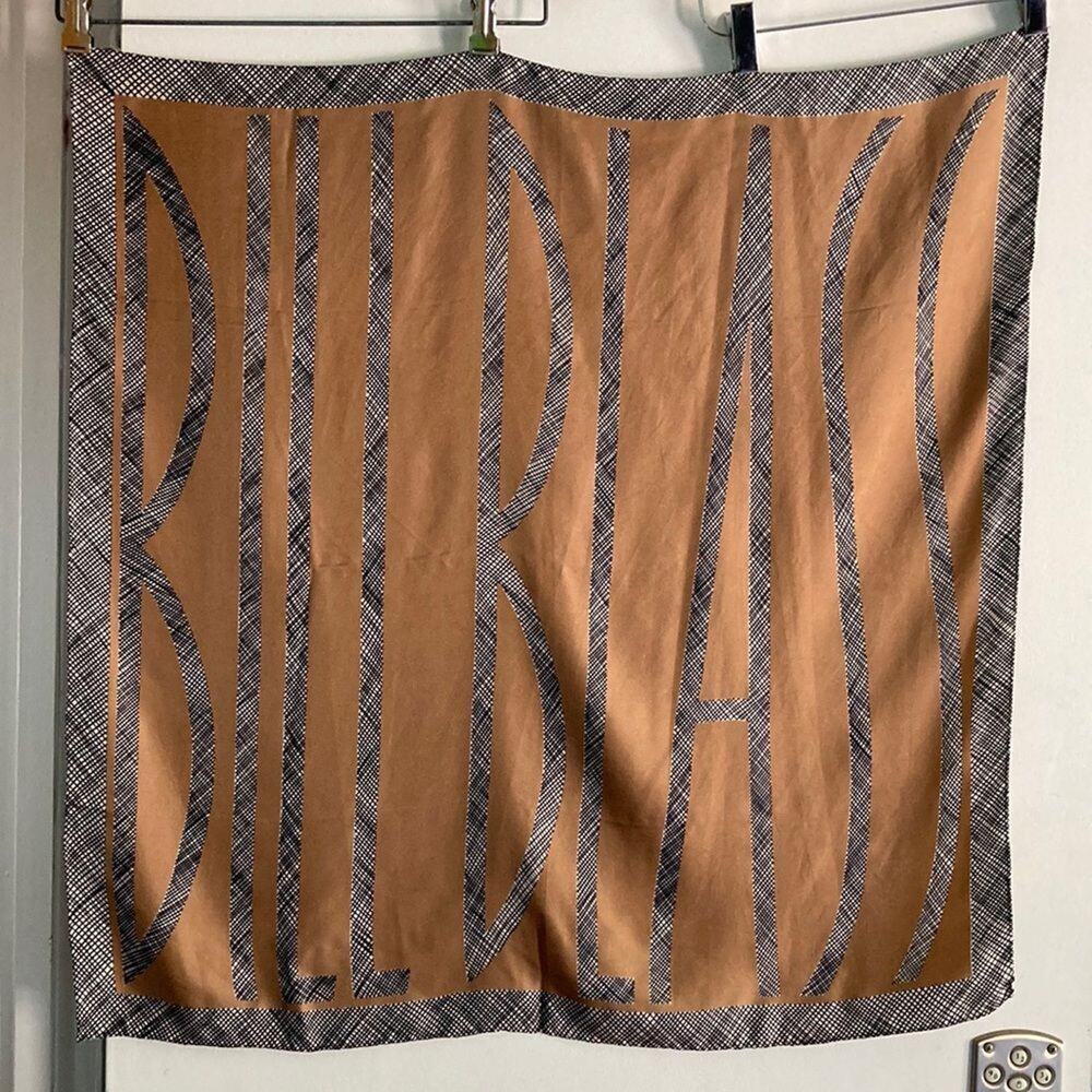 Bill Blass Signature Vintage Silk Square Designer Scarf